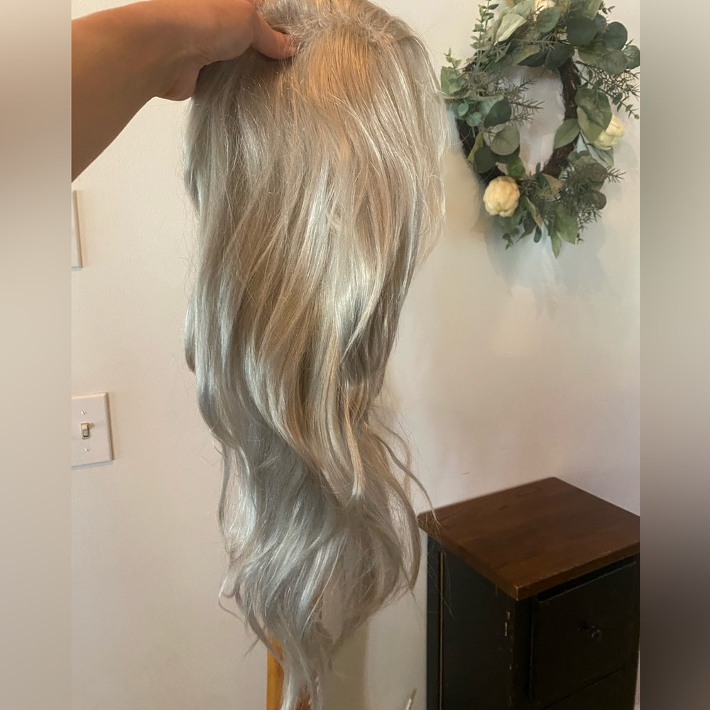 Blond/grey Halloween wig never worn, smoke free home